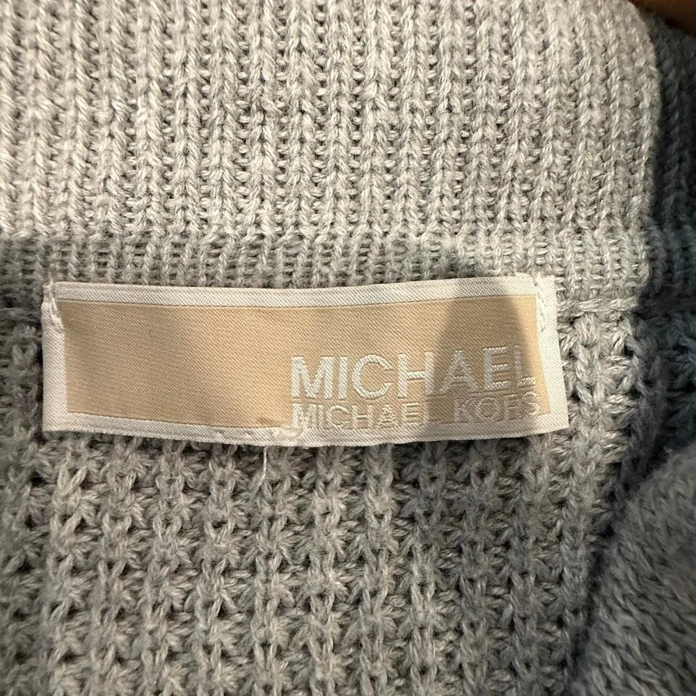 Michael Kors Gray Chunky Knit Cowl Neck Sweater Size Small